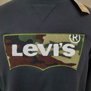Mens Levi's Sweatshirt Caviar/Camo L